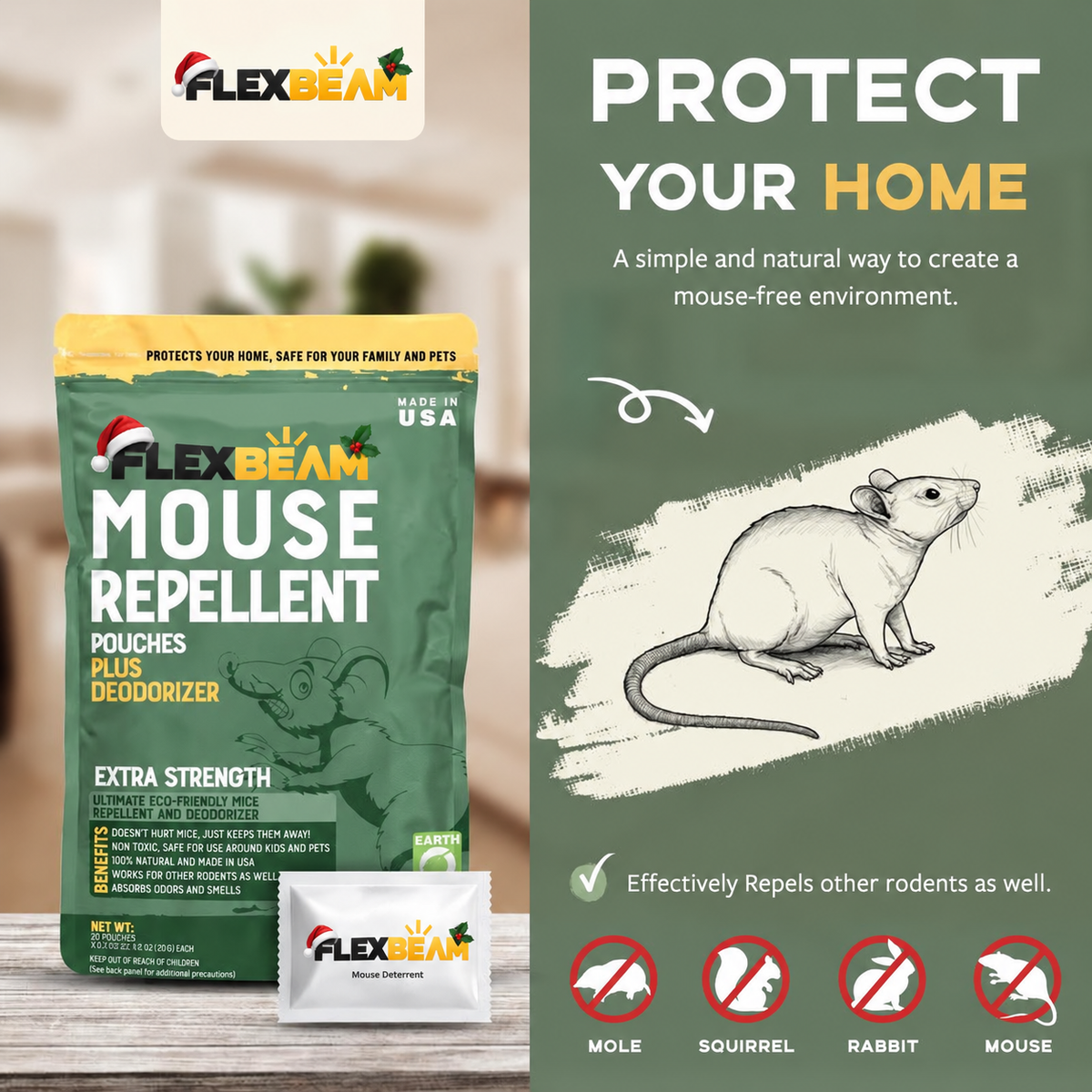 FlexBeam™ Mouse Repellent Pouches